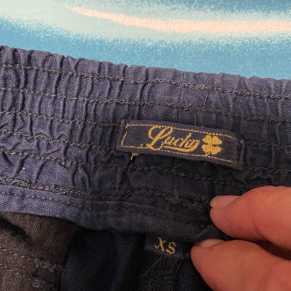 Lucky Brand Navy Blue Boot Cut Linen Blend Woman’s Pull On Pants Size XS. - Picture 9 of 14